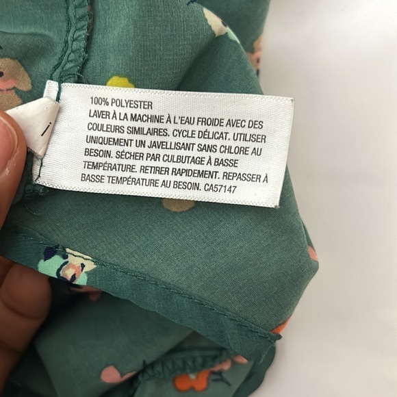 Green button up dress with collar, and open back. - Picture 10 of 11